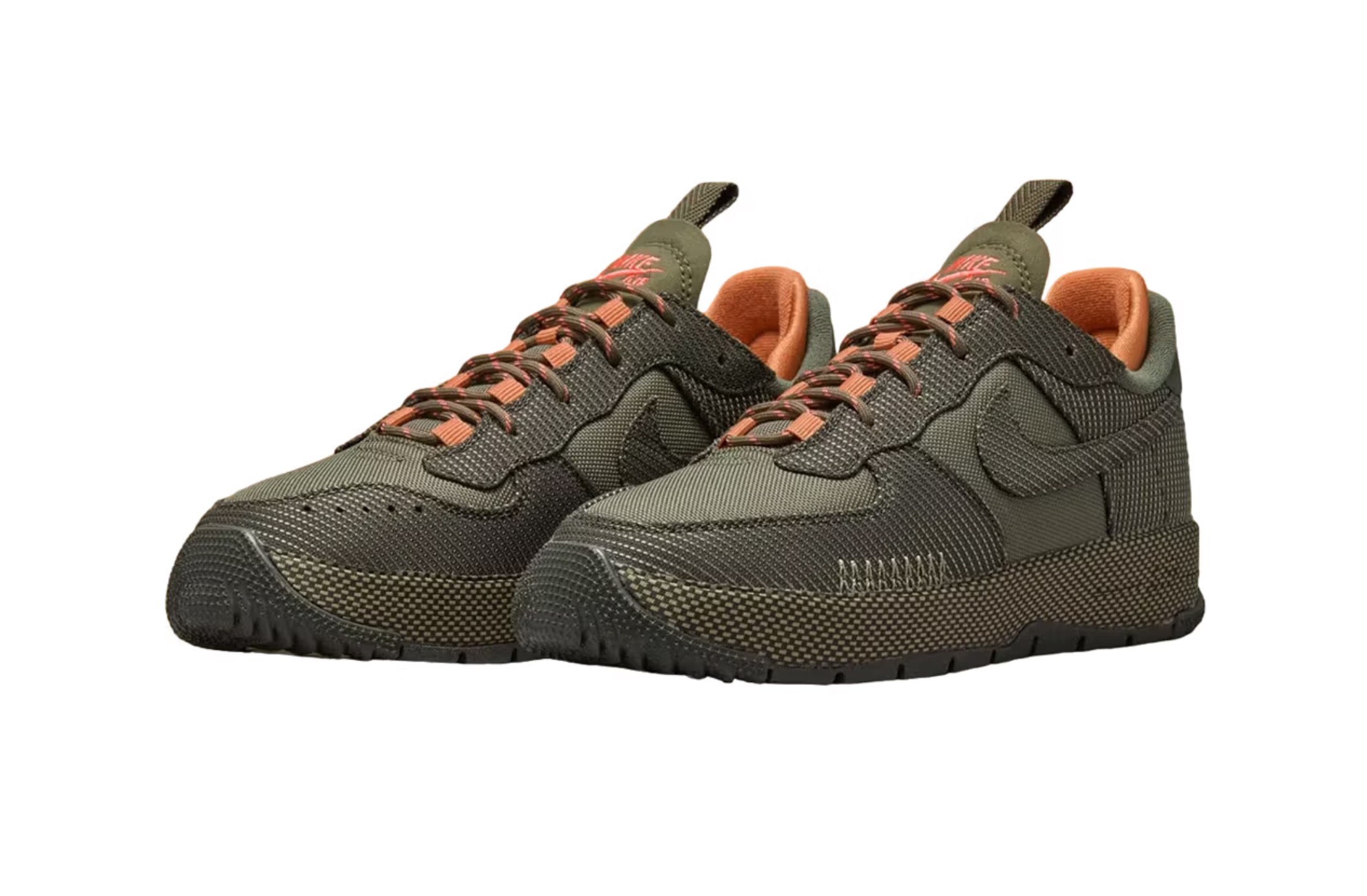 Nike Air Force 1 Wild in Olive/Orange